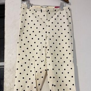 Alice + Olivia Cream Polka Dot Pants